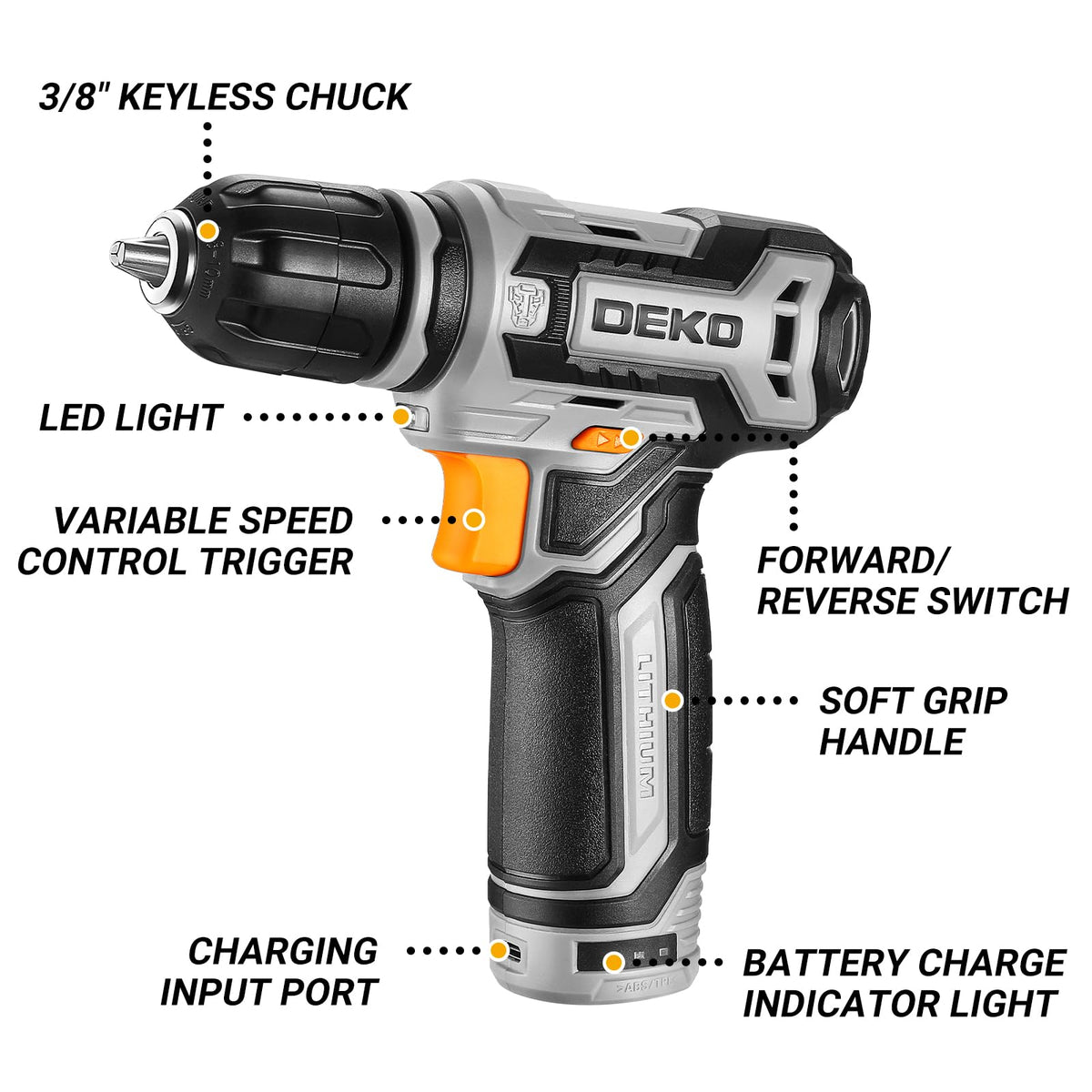 12V Cordless Drill Set with 3/8-inch Keyless Chuck M27839
