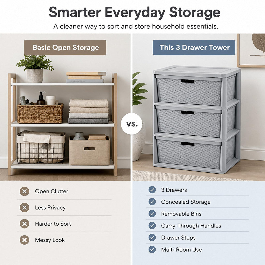 3 Drawer Plastic Storage Organizer F904030