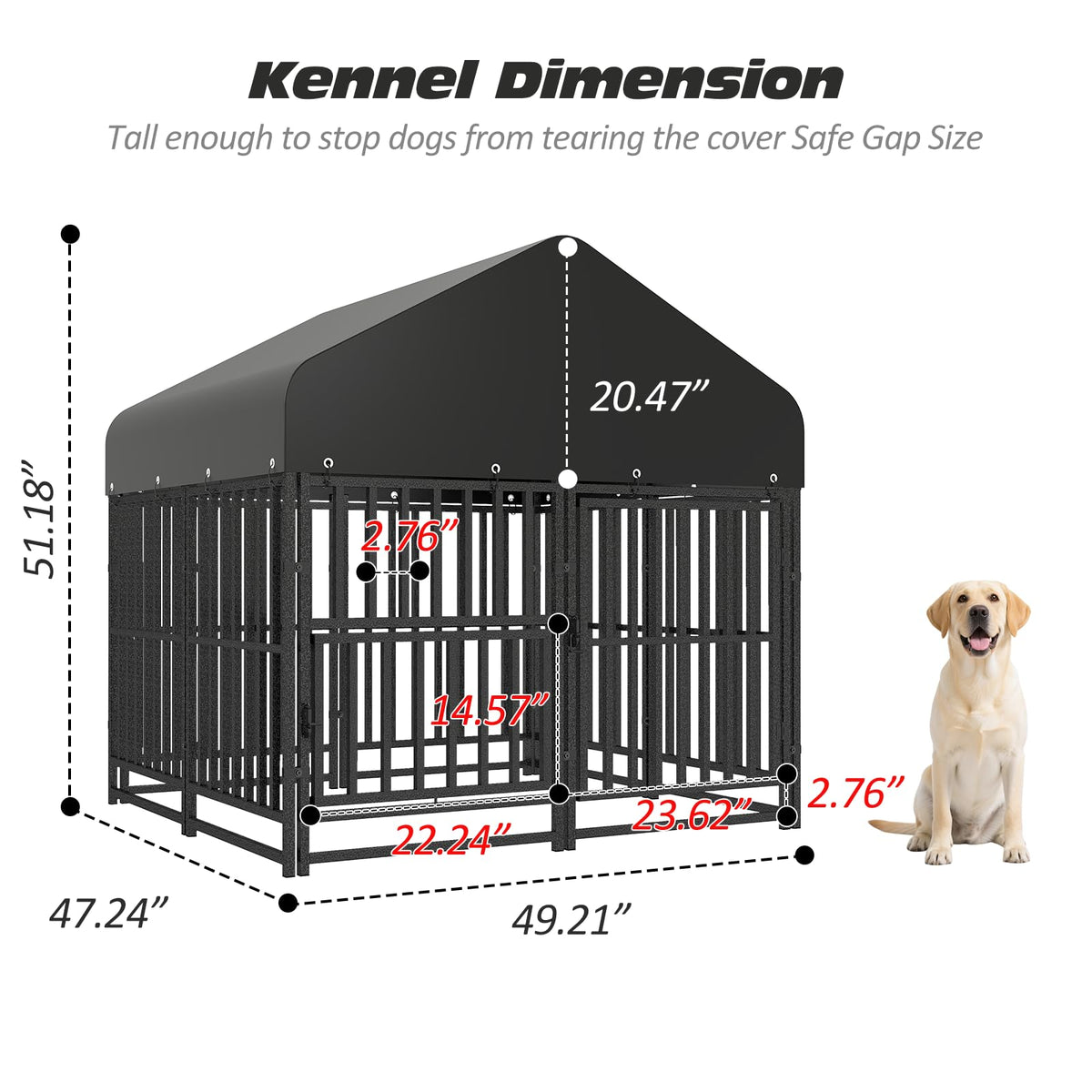 Small Dog Kennel Outdoor Heavy Duty Welded Wire Steel Pet Enclosure L604