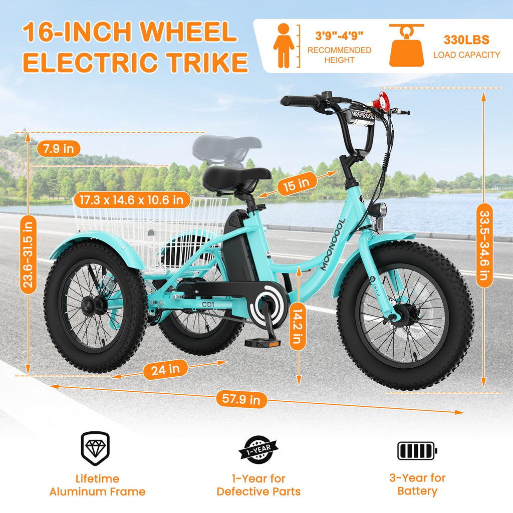 16 Inch Electric Tricycle X80686