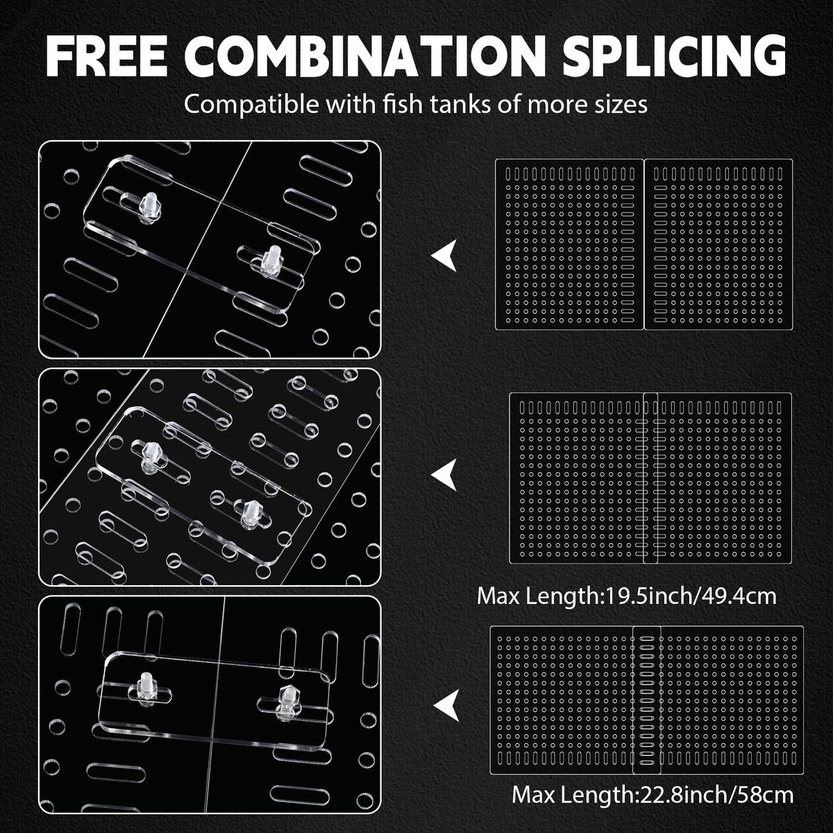4 Set Acrylic Aquarium Divider Fish Tank Panels O602