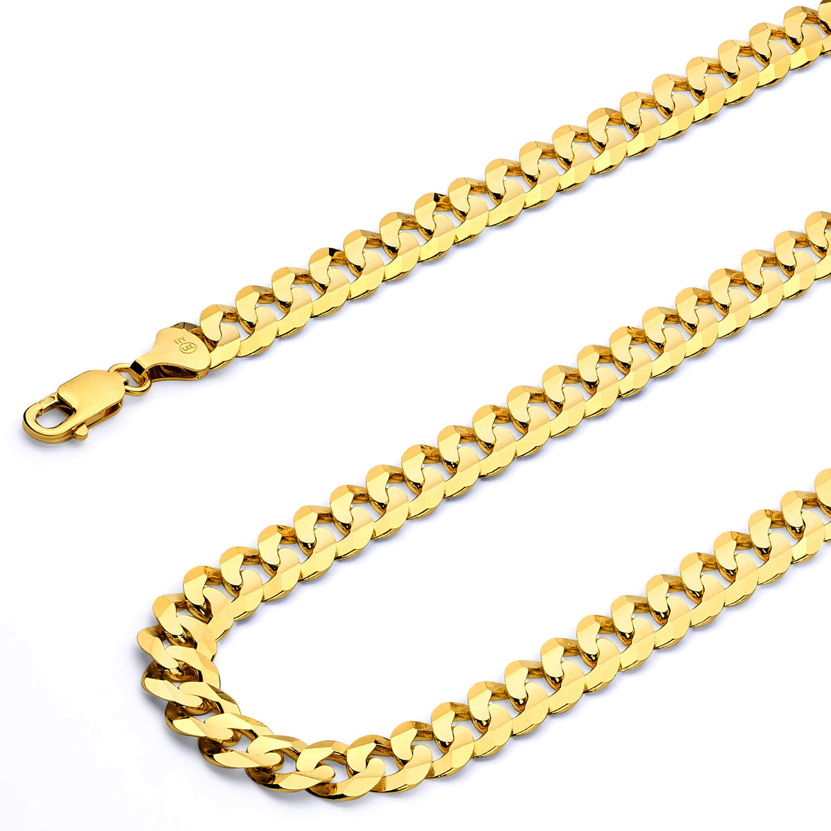 14k Yellow White Two Tone Gold Cuban Concave Curb Chain Necklace Bracelet V863835
