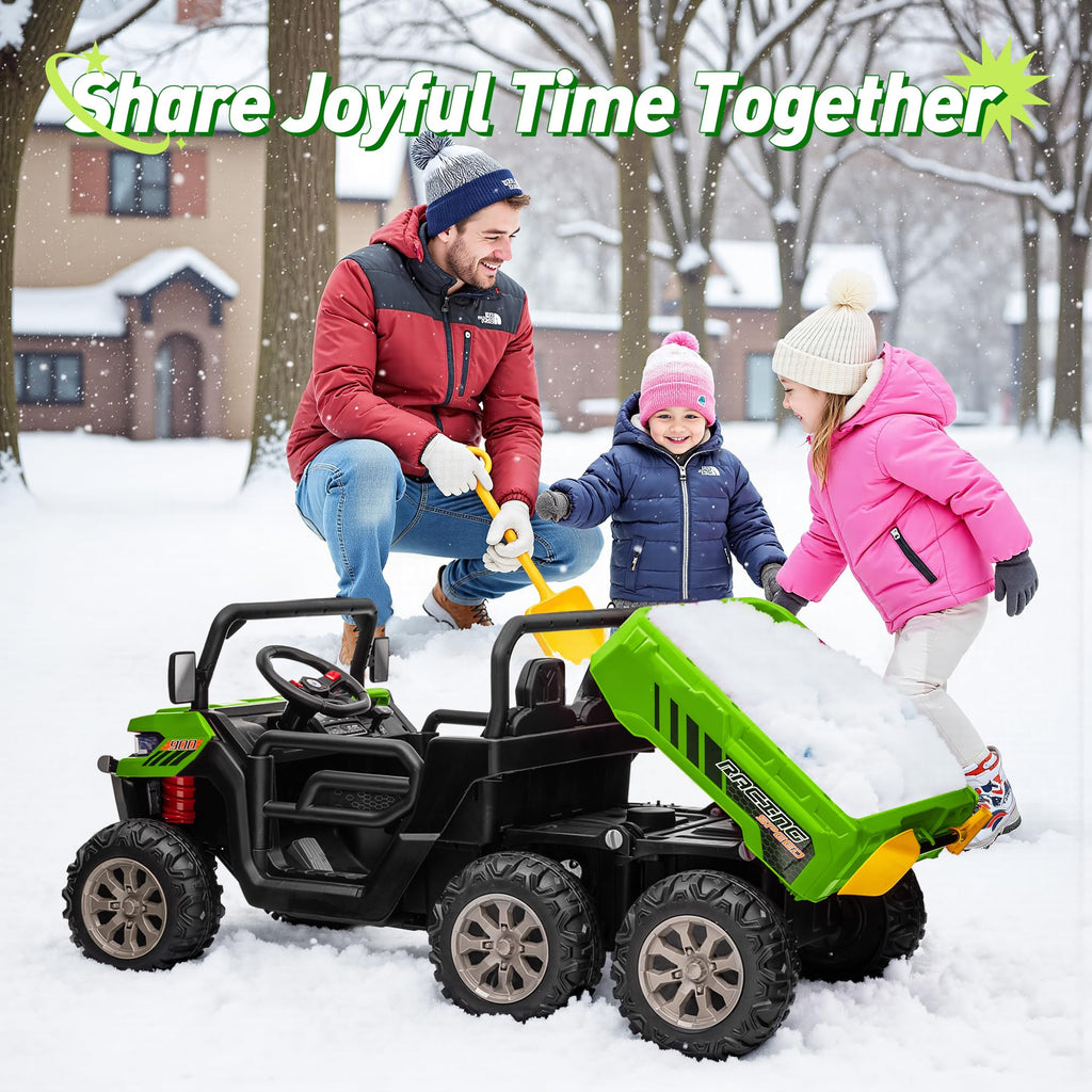 24V 2 Seater 4WD 6-Wheels Battery Powered Ride On Dump Truck A6306