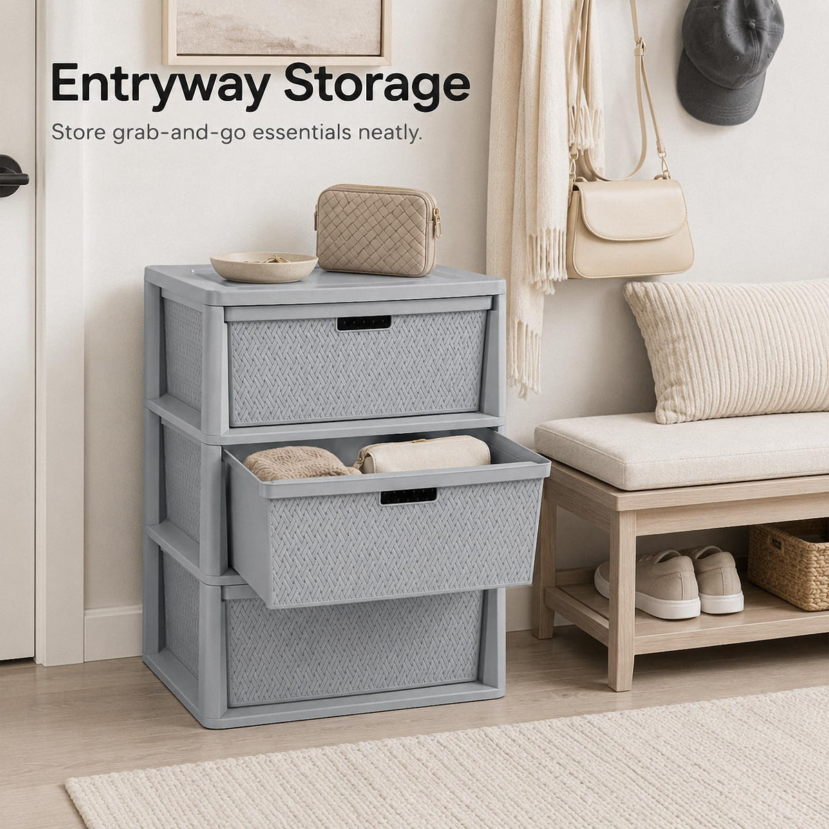 3 Drawer Plastic Storage Organizer F904030