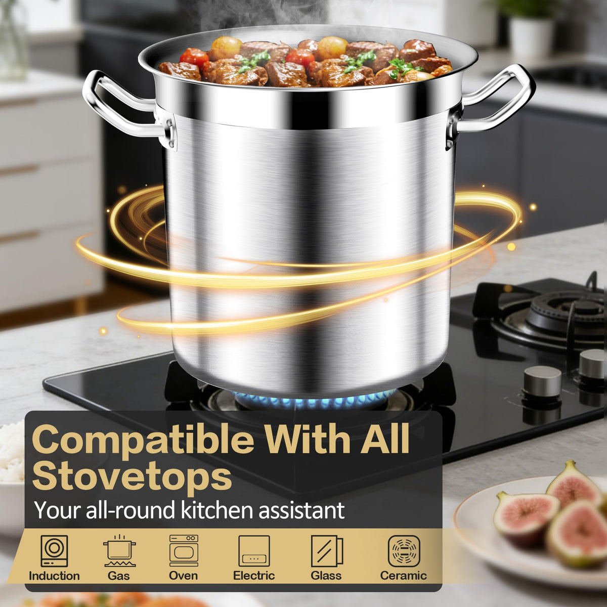 40QT Stainless Steel Stockpot with Lid C64275