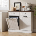 White 2x10 Gallons Tilt Out Trash Can Cabinet T68886