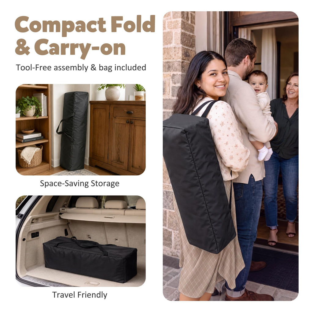 4 in 1 Foldable Pack and Play with Bassinet & Changing Table Y803870
