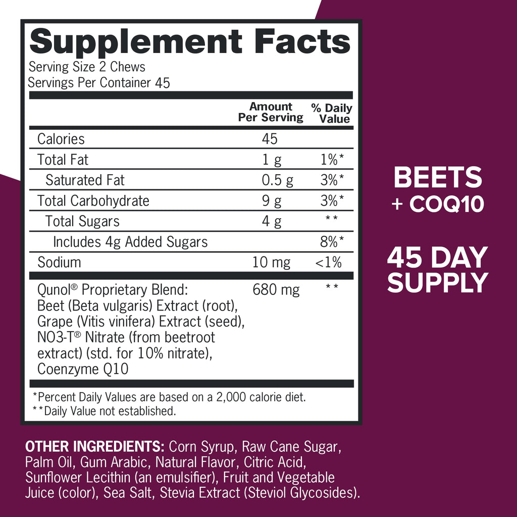 Beet Root Chews with CoQ10, 90ct P208
