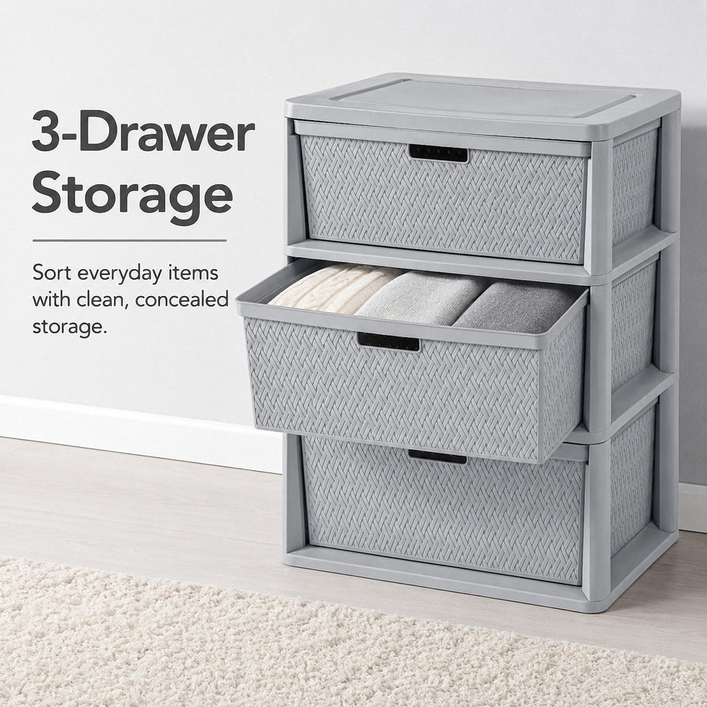 3 Drawer Plastic Storage Organizer F904030