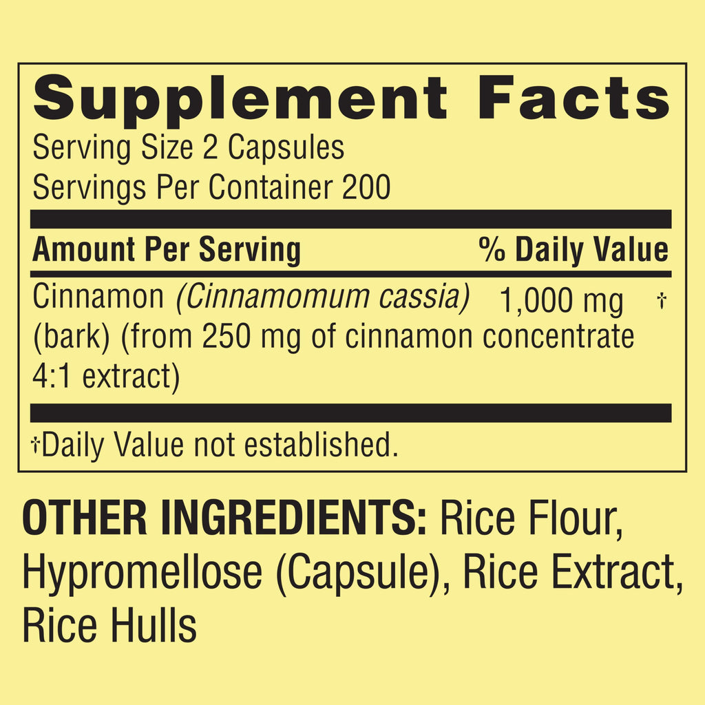 Cinnamon 1000 mg 400 Count Dietary Supplement C7186