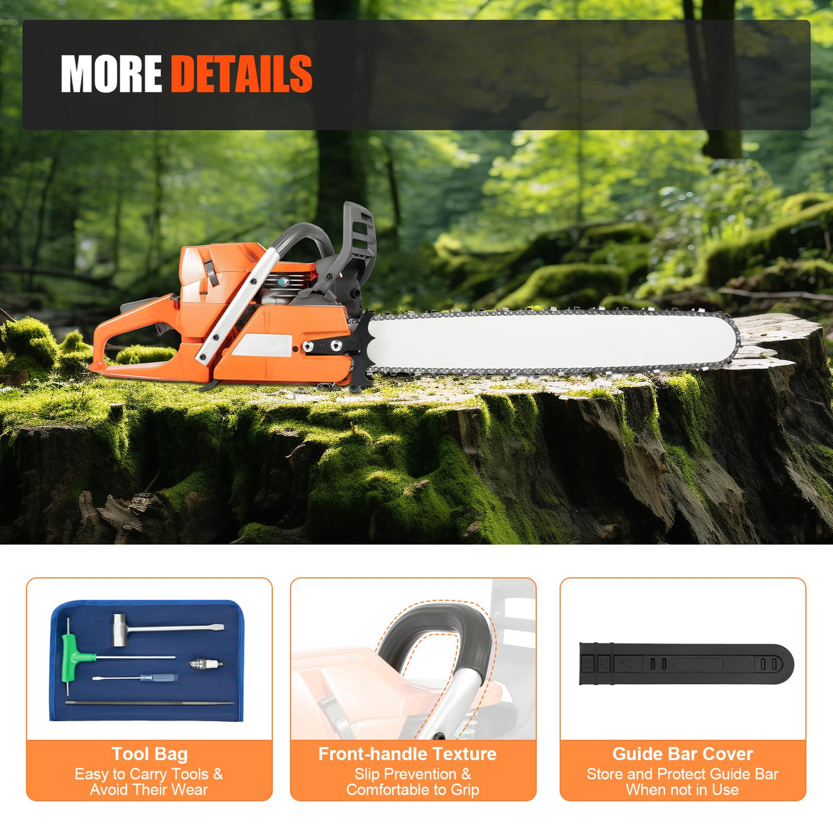 24 Inch 72cc 2-Cycle Gas Chainsaw Y48319