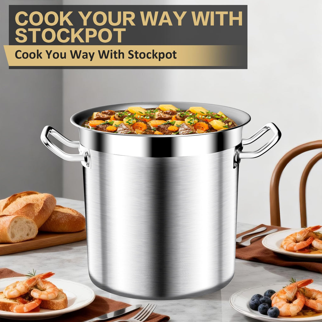 40QT Stainless Steel Stockpot with Lid C64275