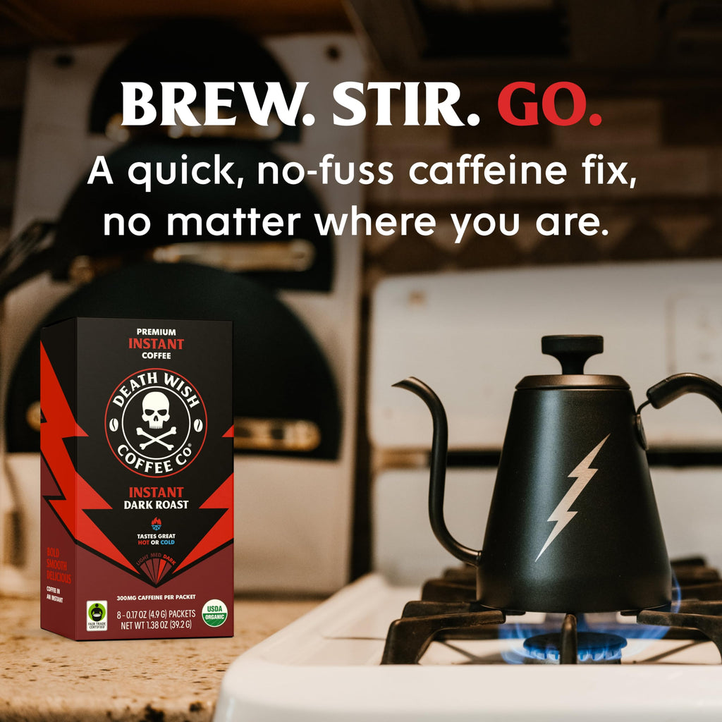 Instant Dark Roast Coffee Packets, 8 Count R545665