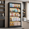 Black 5-Tier Metal Bookcase with Adjustable Shelves Q6570