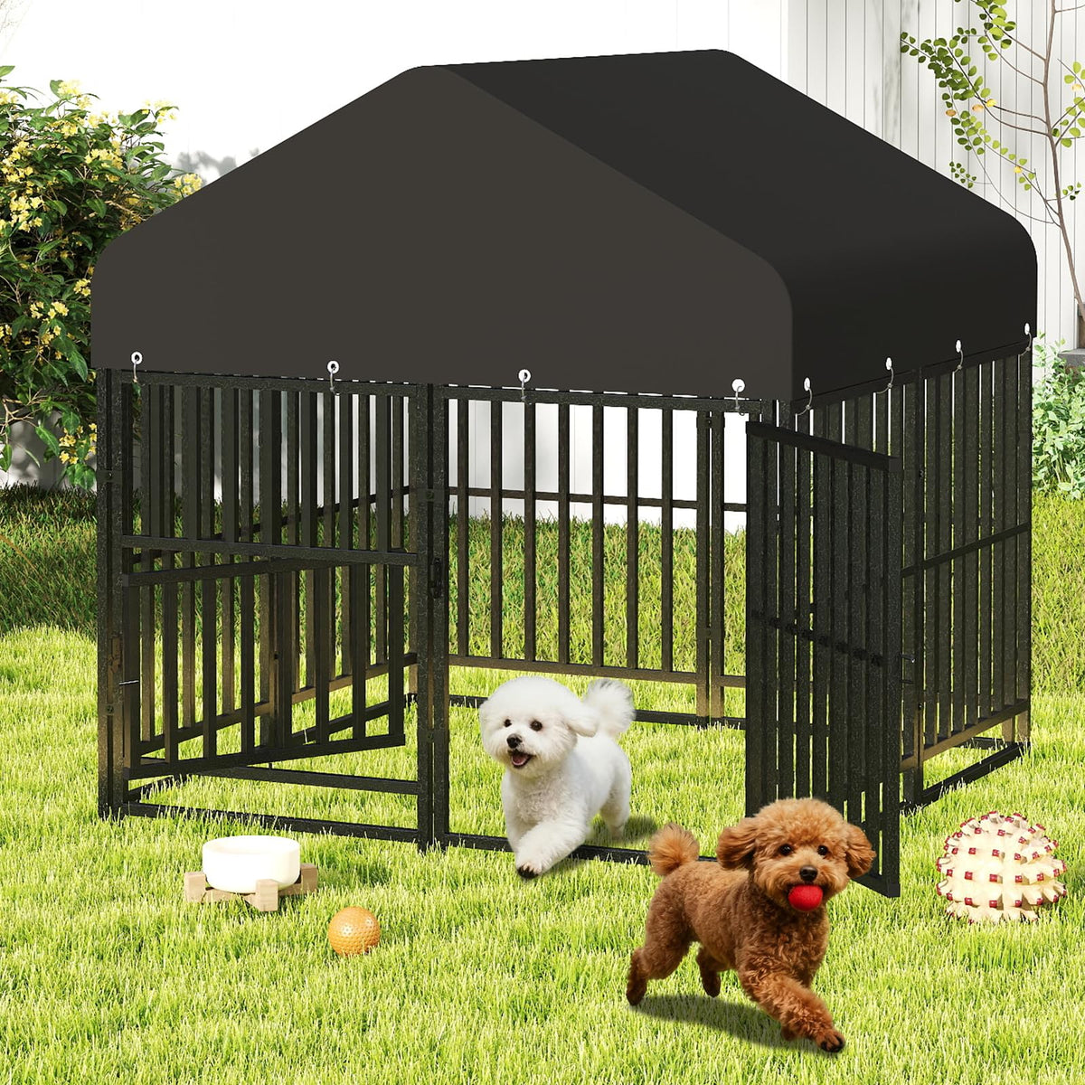 Small Dog Kennel Outdoor Heavy Duty Welded Wire Steel Pet Enclosure L604