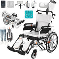 5-In-1 Fold Reclining Wheelchair with Elevating Leg Rests Q635
