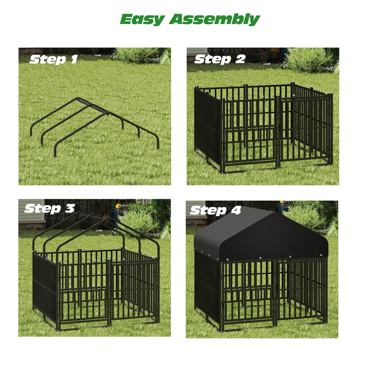 Small Dog Kennel Outdoor Heavy Duty Welded Wire Steel Pet Enclosure L604