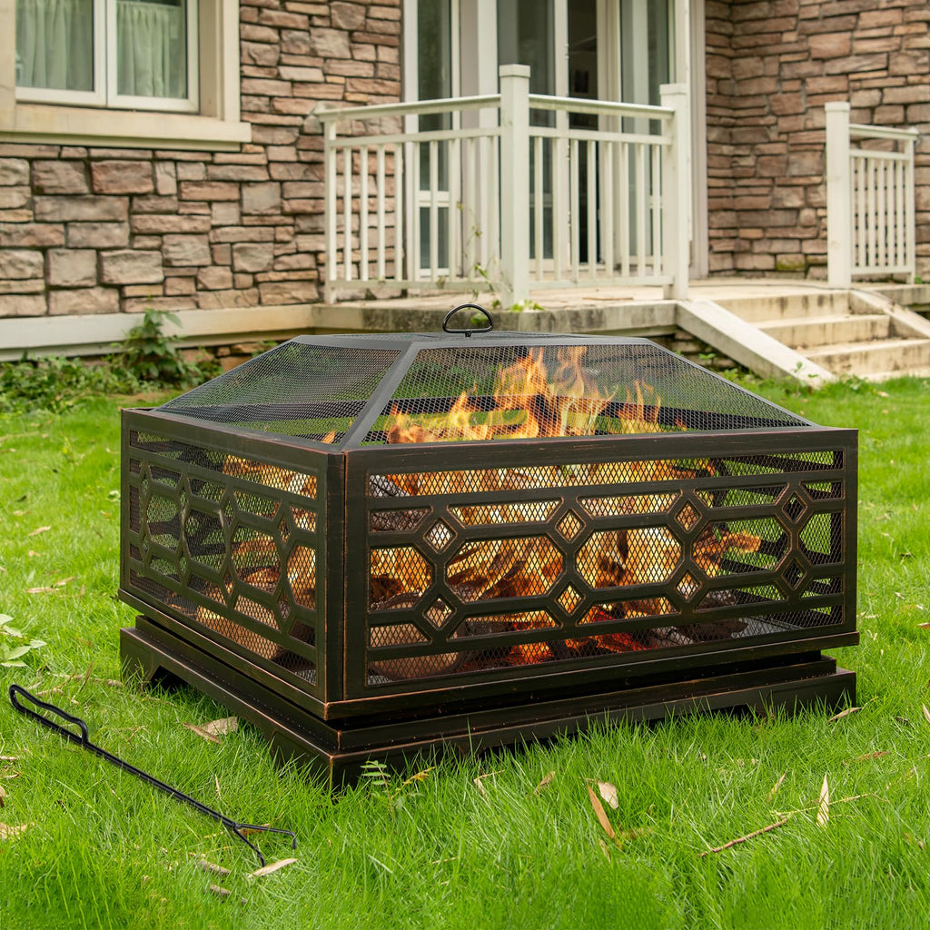 32 Inch Wood Burning Outdoor Fire Pit V538546