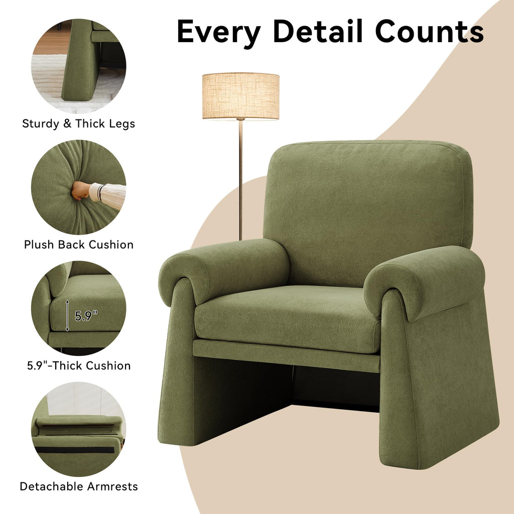 Green Upholstered Accent Chairs Set of 2 X9151