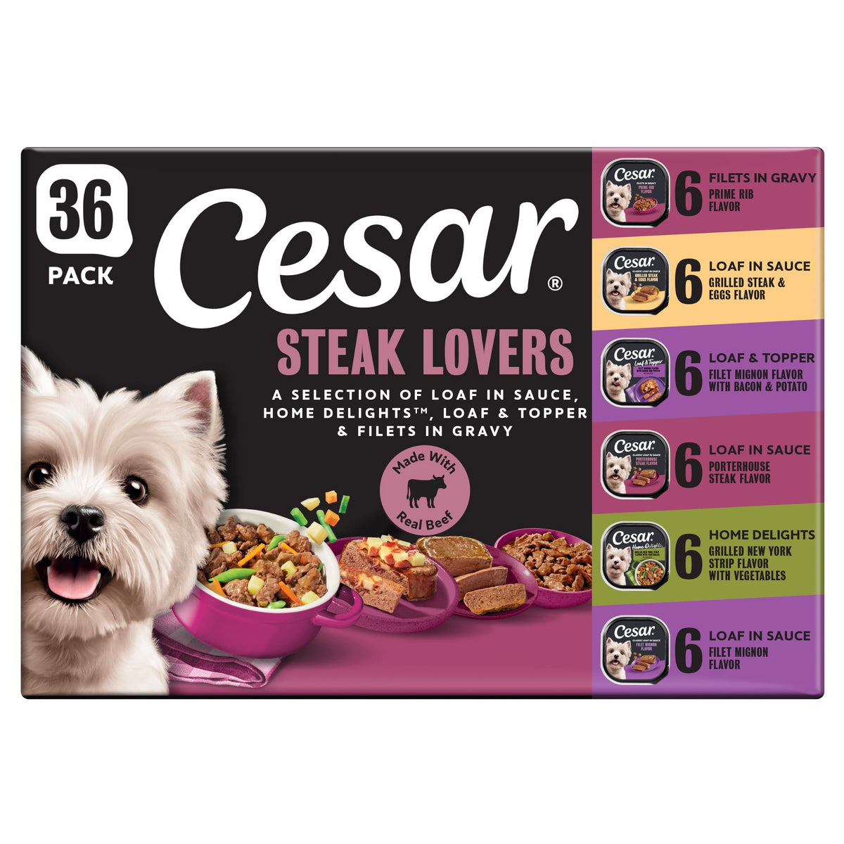 Steak Lovers Variety Pack Wet Dog Food 3.5 oz 36 Count H647765