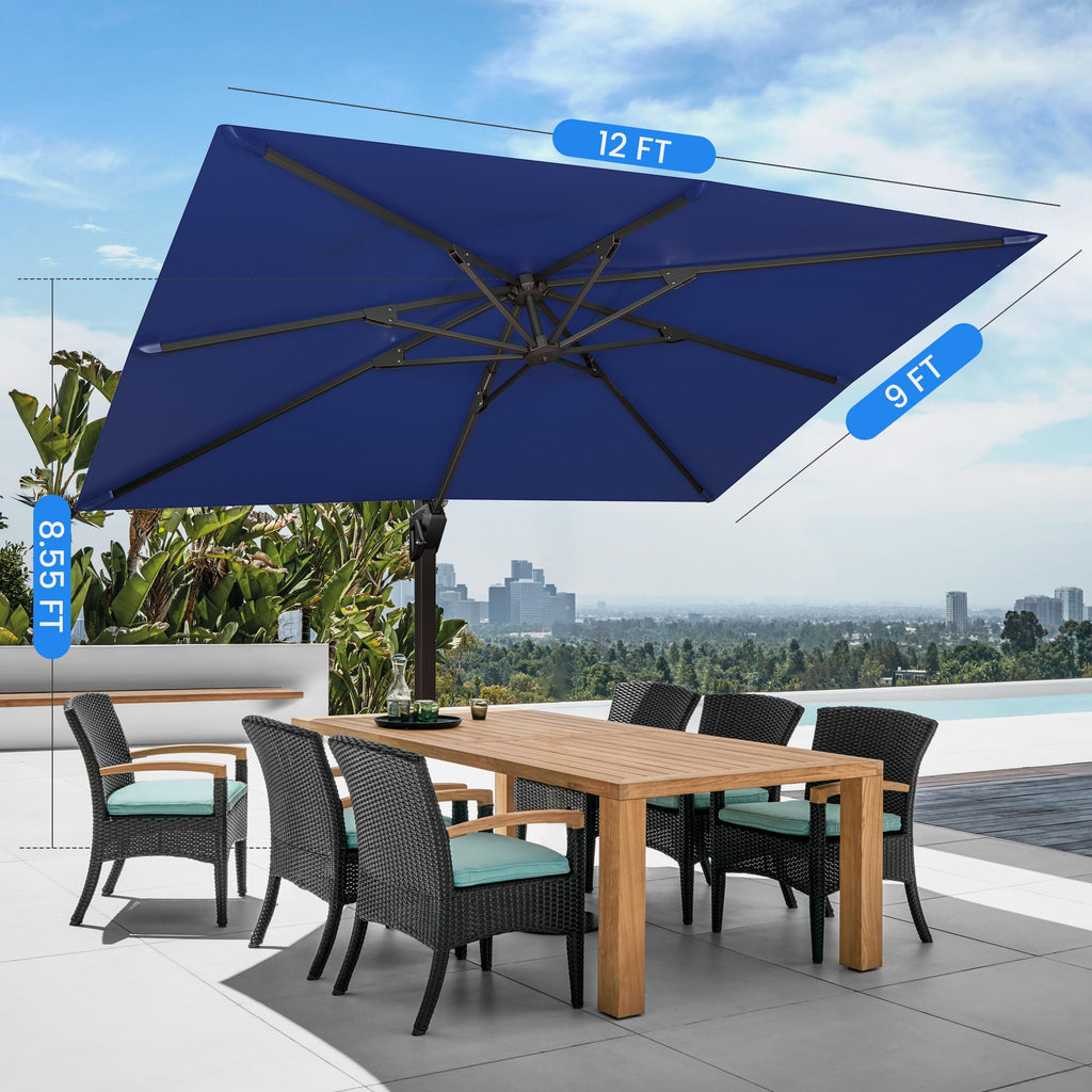 9' X 12' Rectangular Cantilever Patio Umbrella S17286