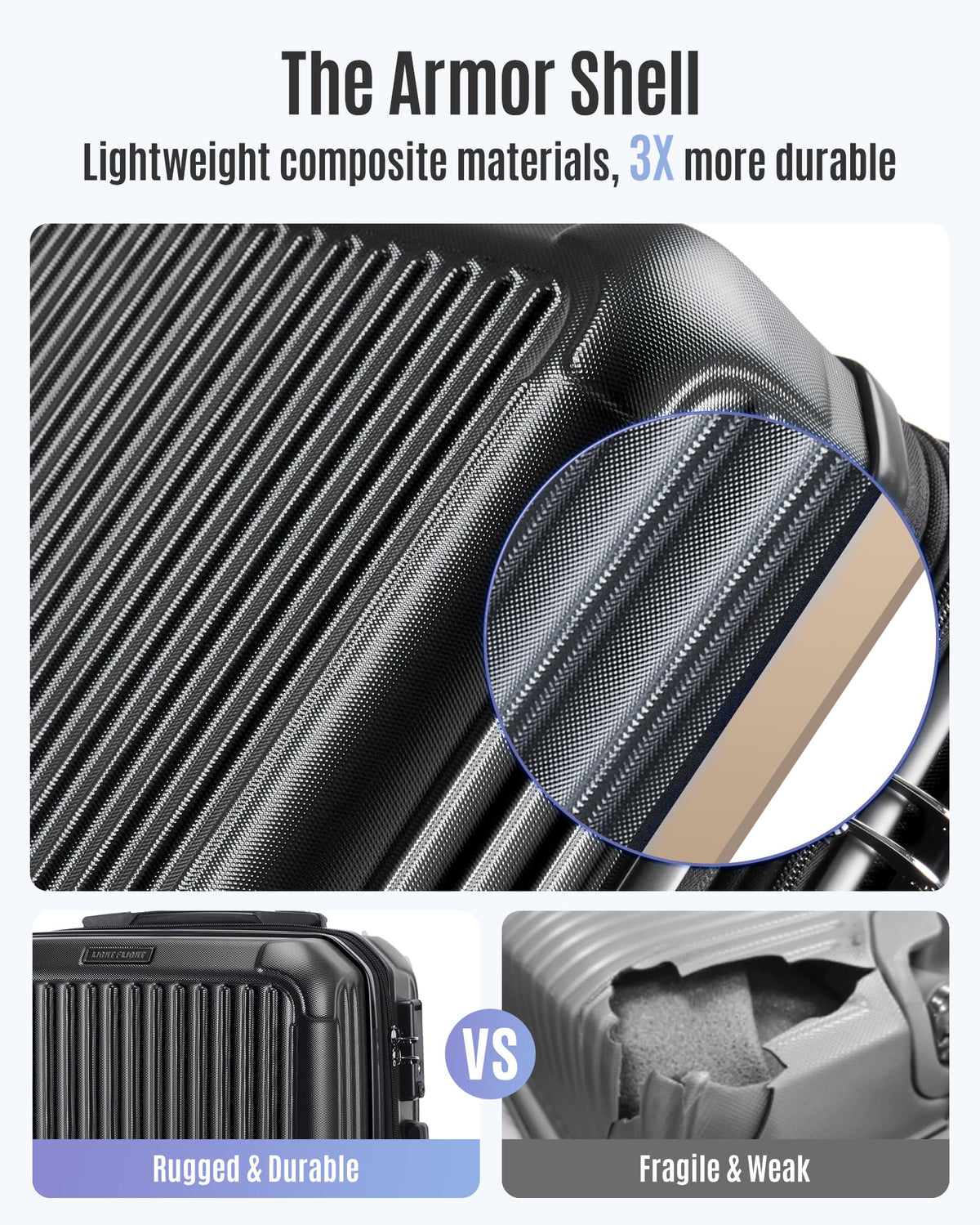 20 Inch Carry On Luggage Black M50375
