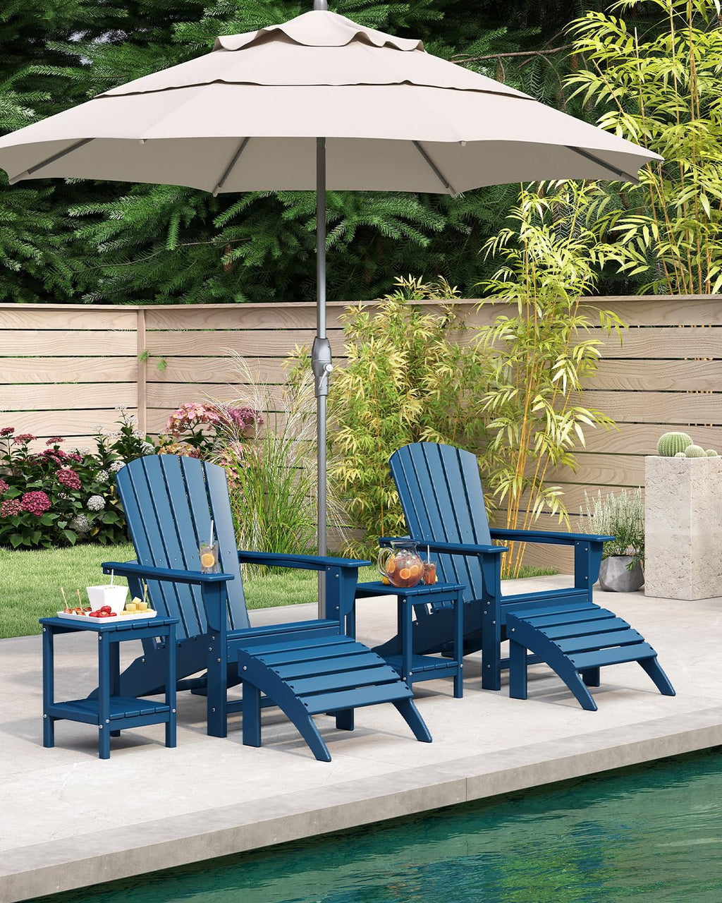 Oversized Adirondack Chairs Set of 2 Blue F610
