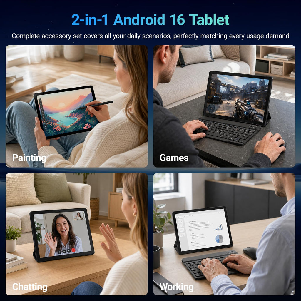 Android 16 Tablet with Keyboard F818