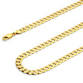 14k Yellow White Two Tone Gold Cuban Concave Curb Chain Necklace Bracelet V863835