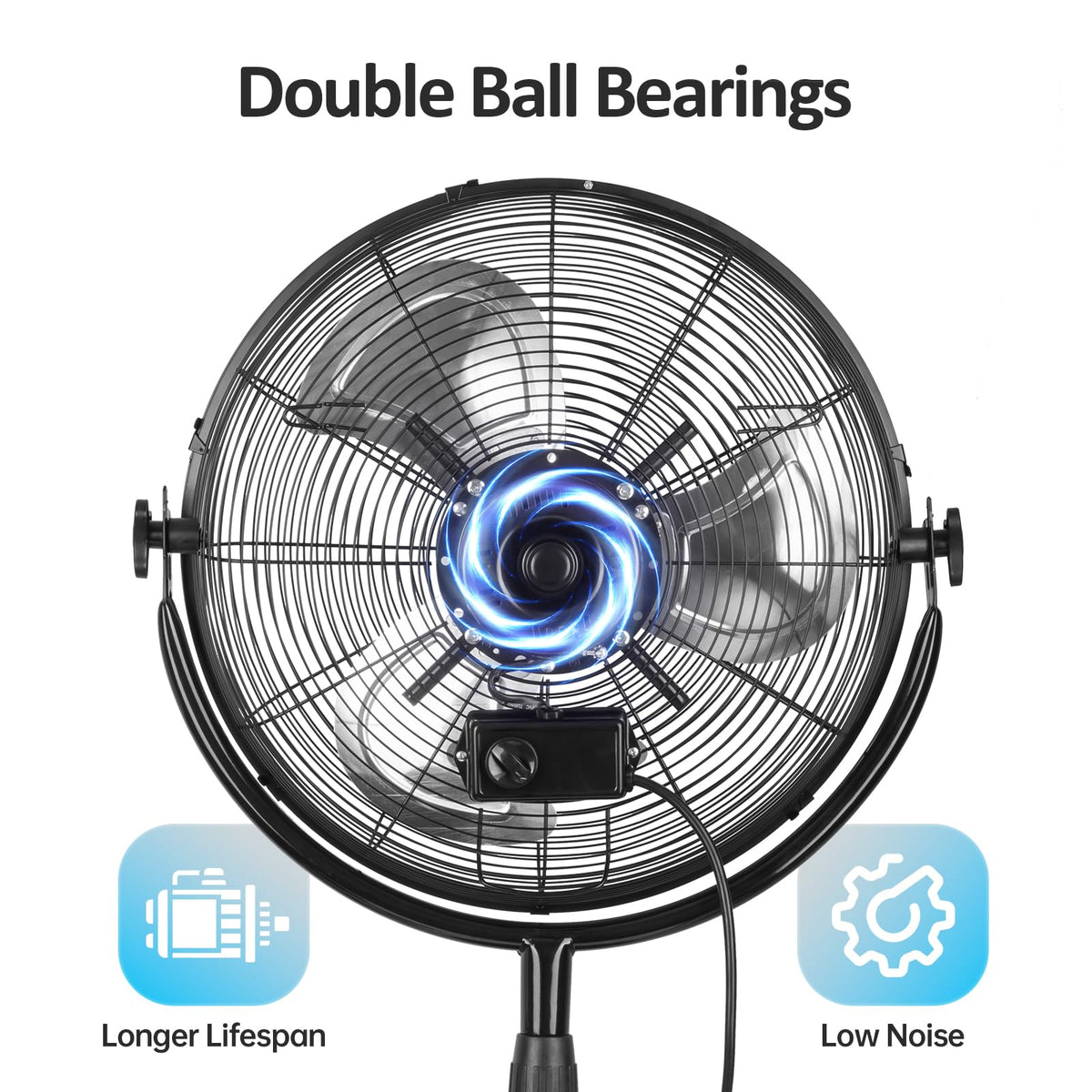 20 Inch Heavy Duty High Velocity Metal Stand Pedestal Fan I16749