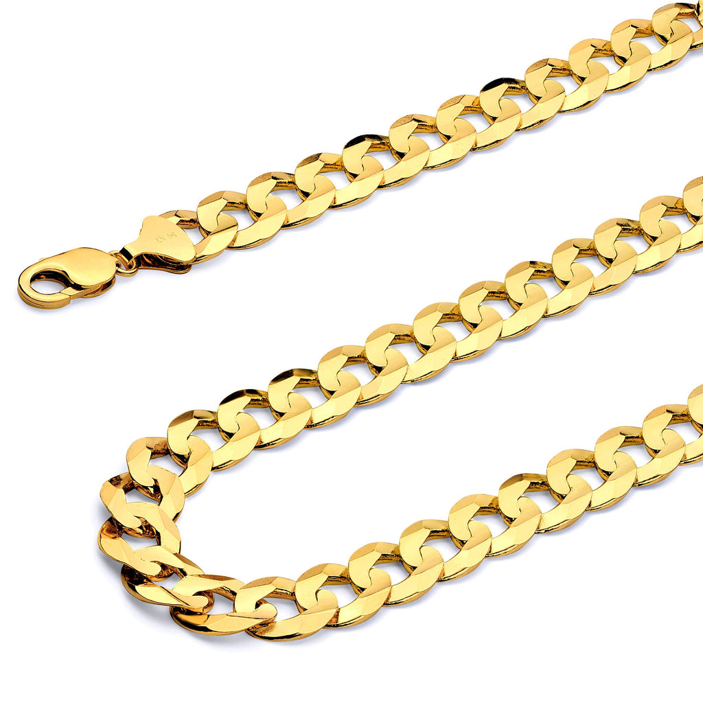14k Yellow White Two Tone Gold Cuban Concave Curb Chain Necklace Bracelet V863835
