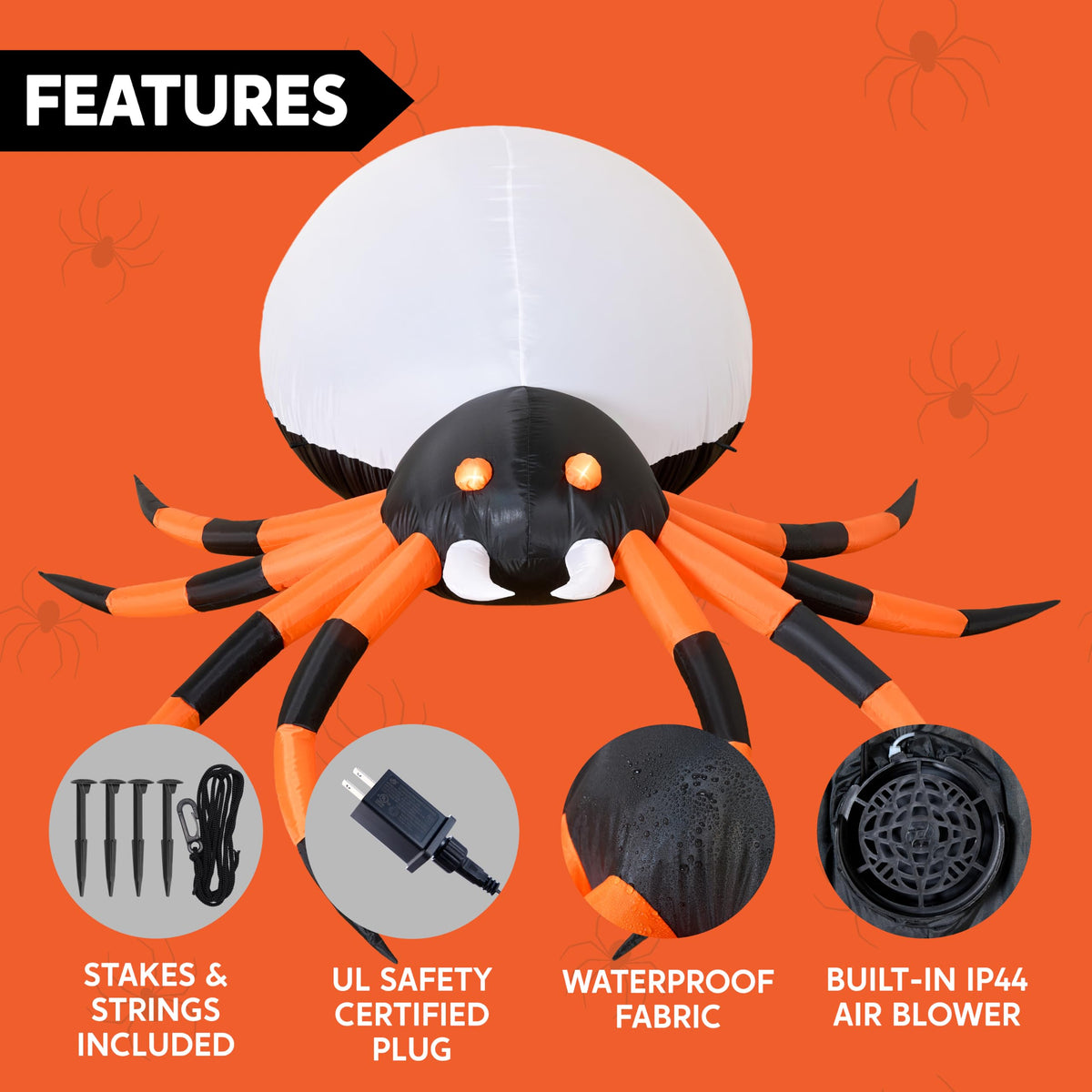 8 FT Inflatable Giant Spider Outdoor Decoration S44978