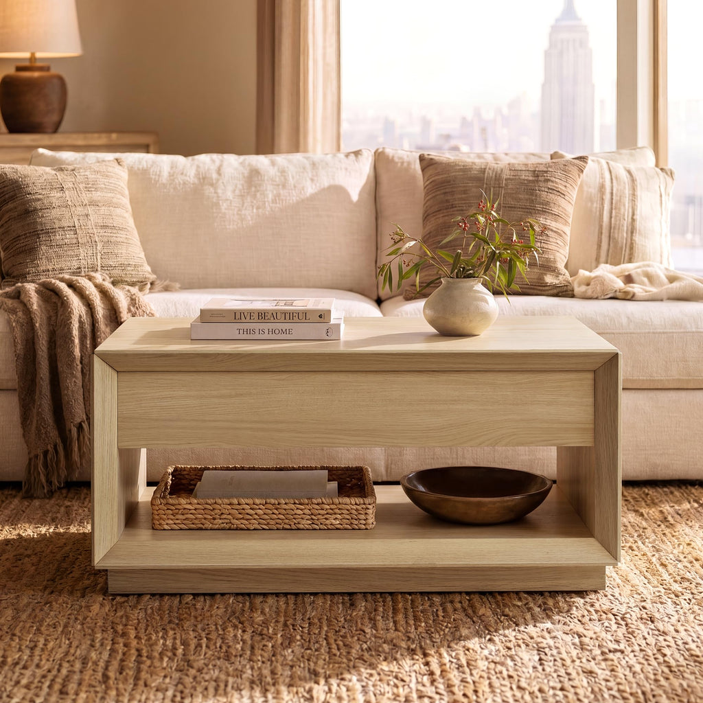 35" Lift Top Wood Coffee Table with Storage S92185