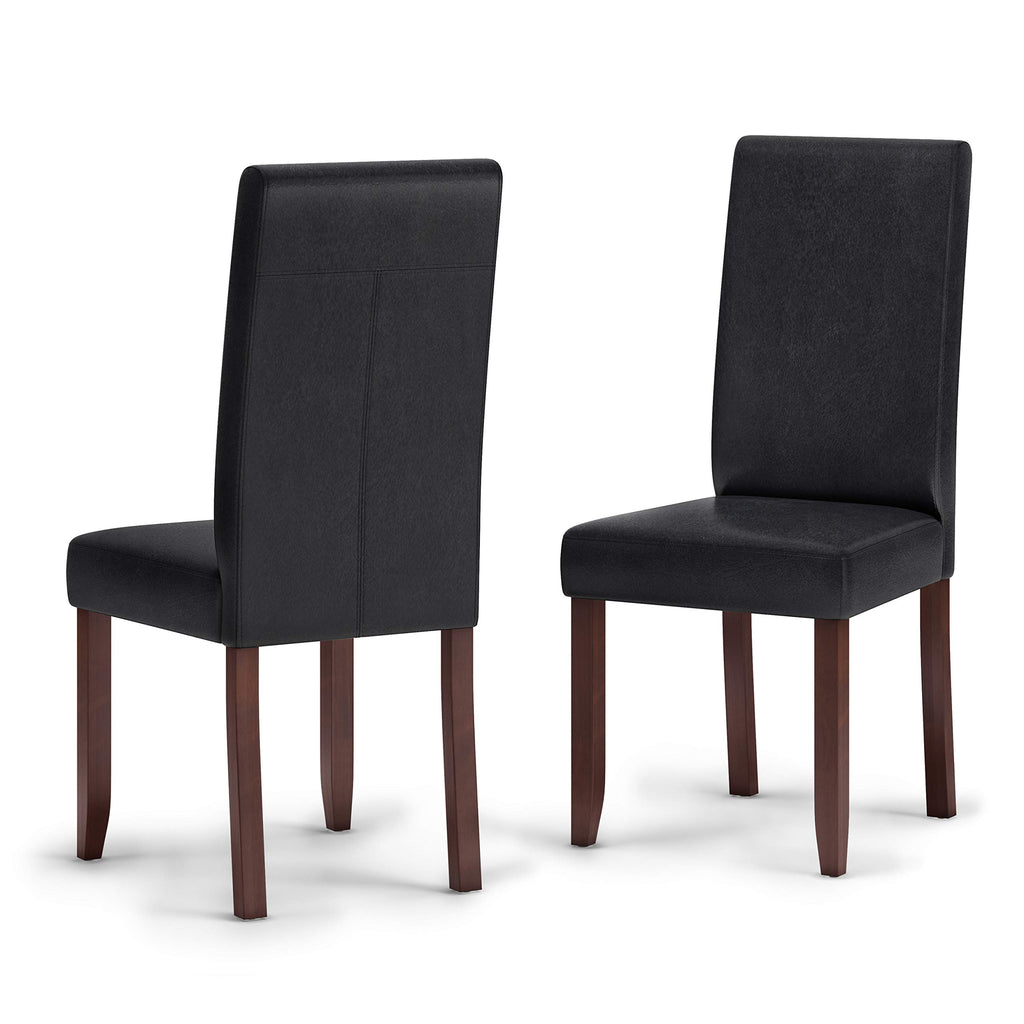 Vegan Leather Parsons Dining Chairs Black Set of 2 U6272
