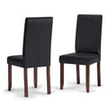 Vegan Leather Parsons Dining Chairs Black Set of 2 U6272