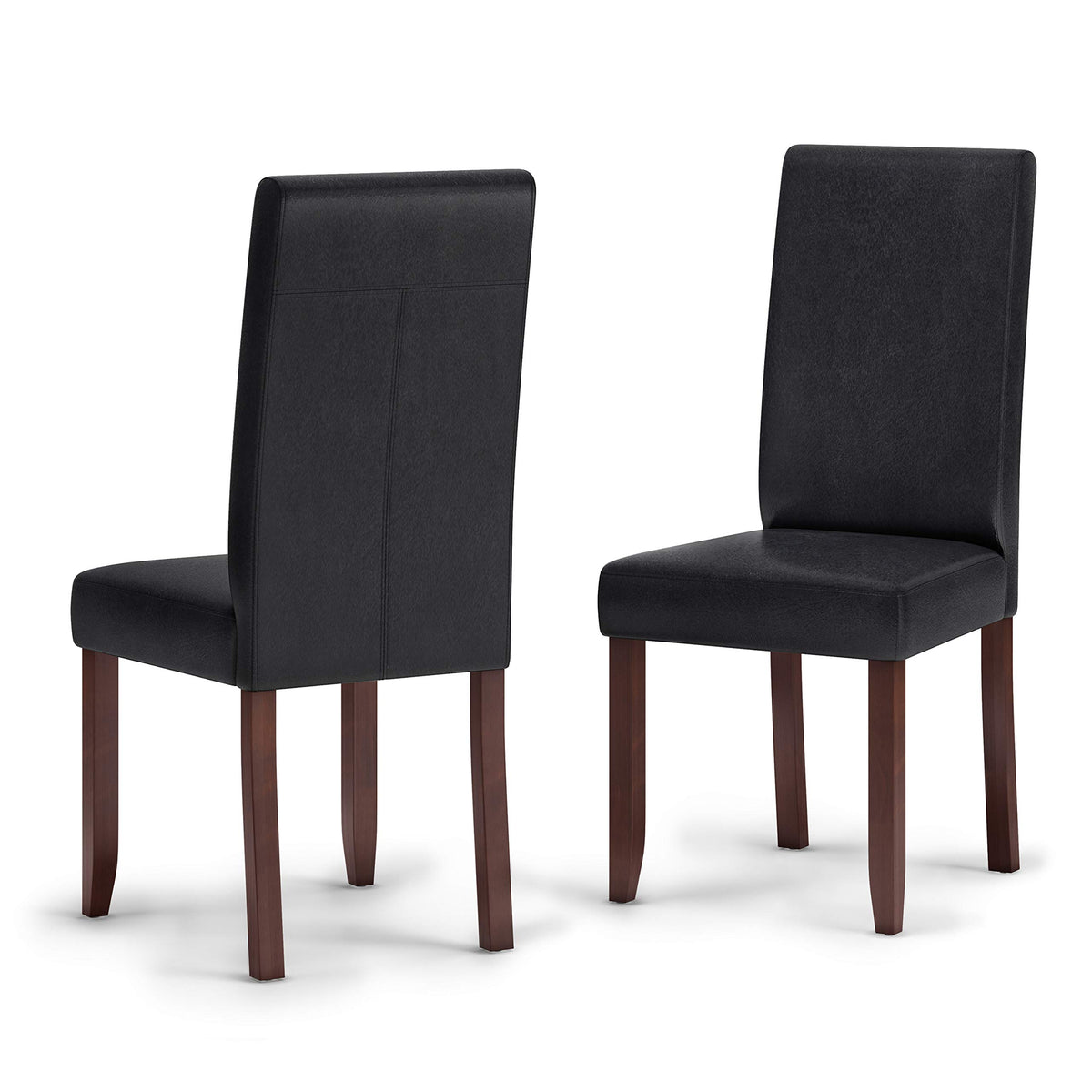 Vegan Leather Parsons Dining Chairs Black Set of 2 U6272