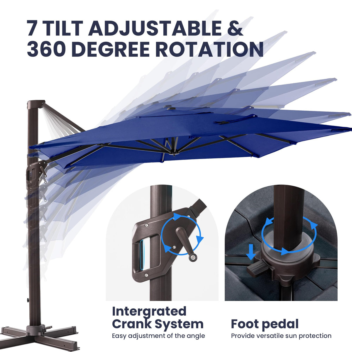 9' X 12' Rectangular Cantilever Patio Umbrella S17286
