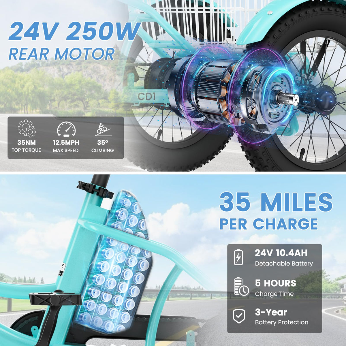 16 Inch Electric Tricycle X80686