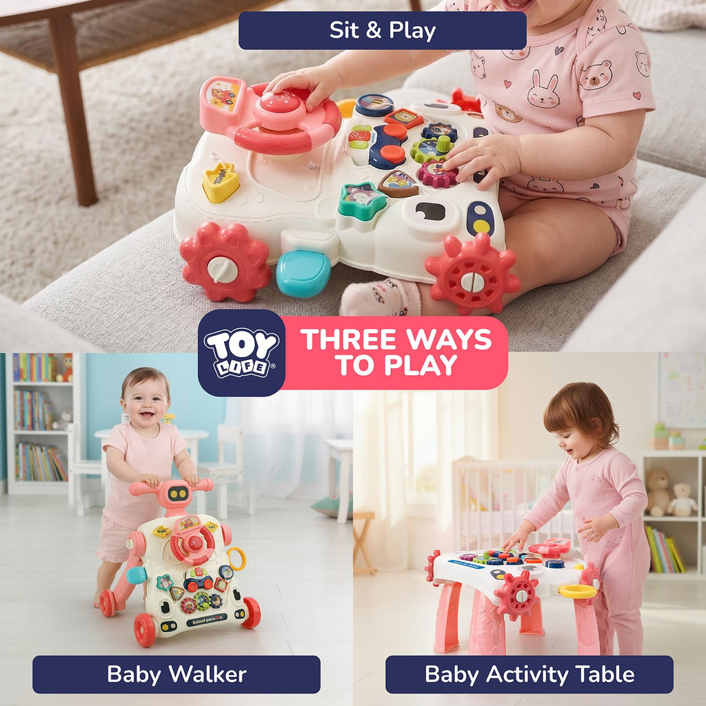 3-in-1 Baby Push Walker Sit to Stand Activity Table R299387