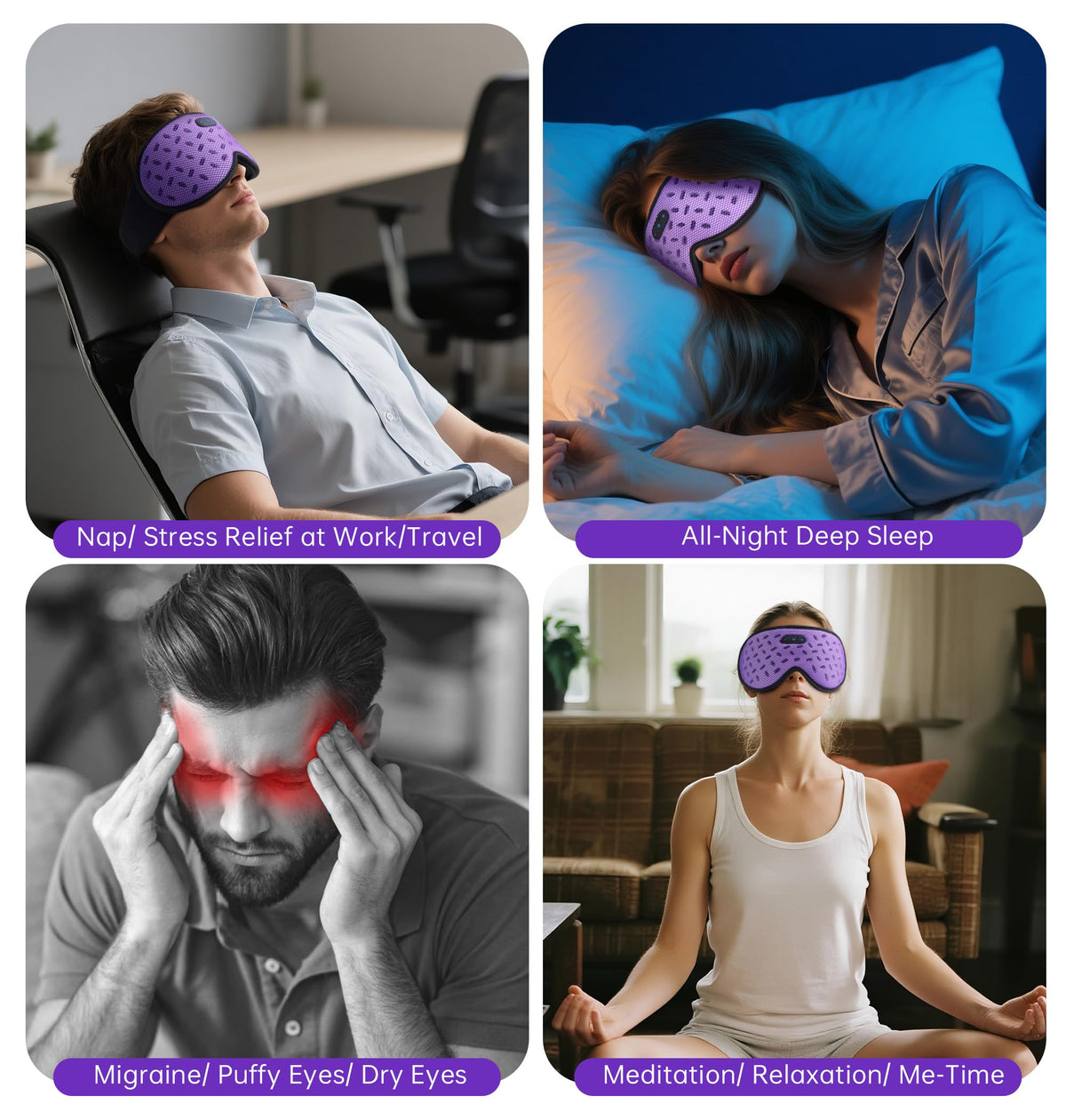 Bluetooth Sleep Mask Headphones with Hot & Cold Compress M2159