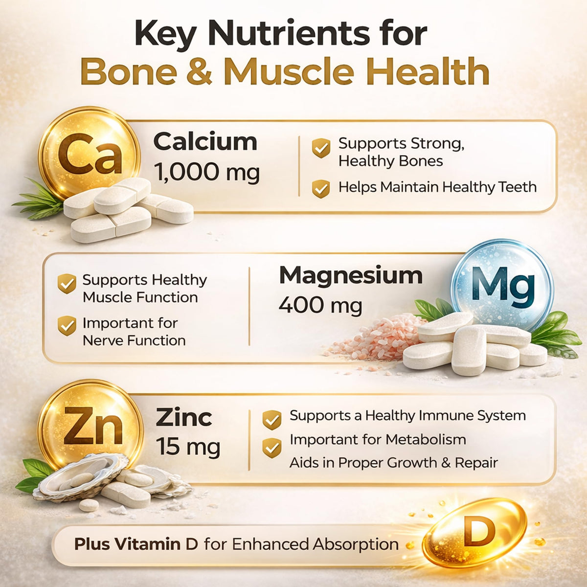 Calcium Magnesium Zinc Vitamin D3 250 Coated Caplets W278