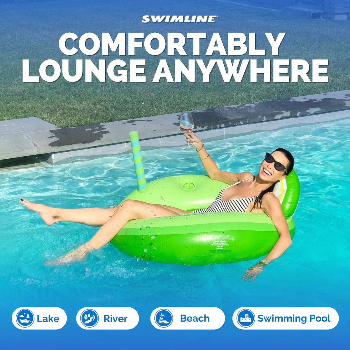 Inflatable Vinyl Pool Ring Q587