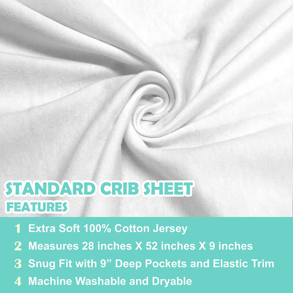 3 Pack White Fitted Crib Sheets 52x28" S72129