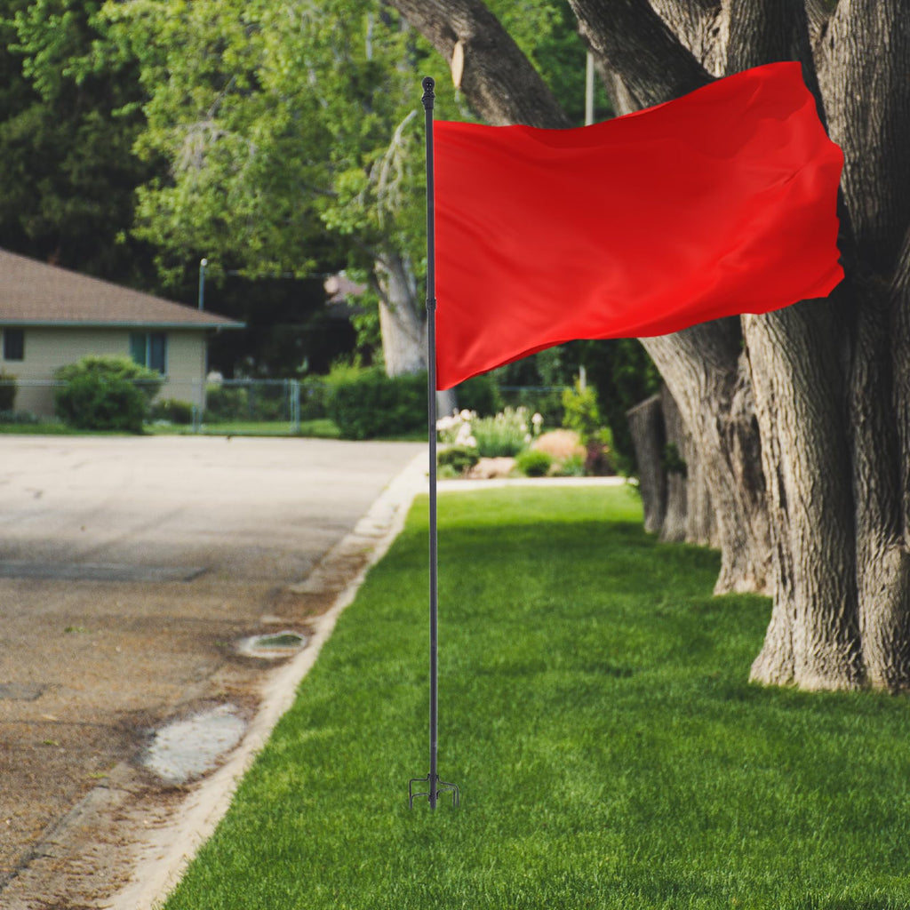 Stainless Steel In Ground Flag Pole with 5 Prongs Base H5487