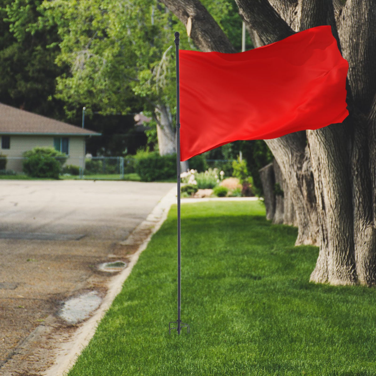 Stainless Steel In Ground Flag Pole with 5 Prongs Base H5487