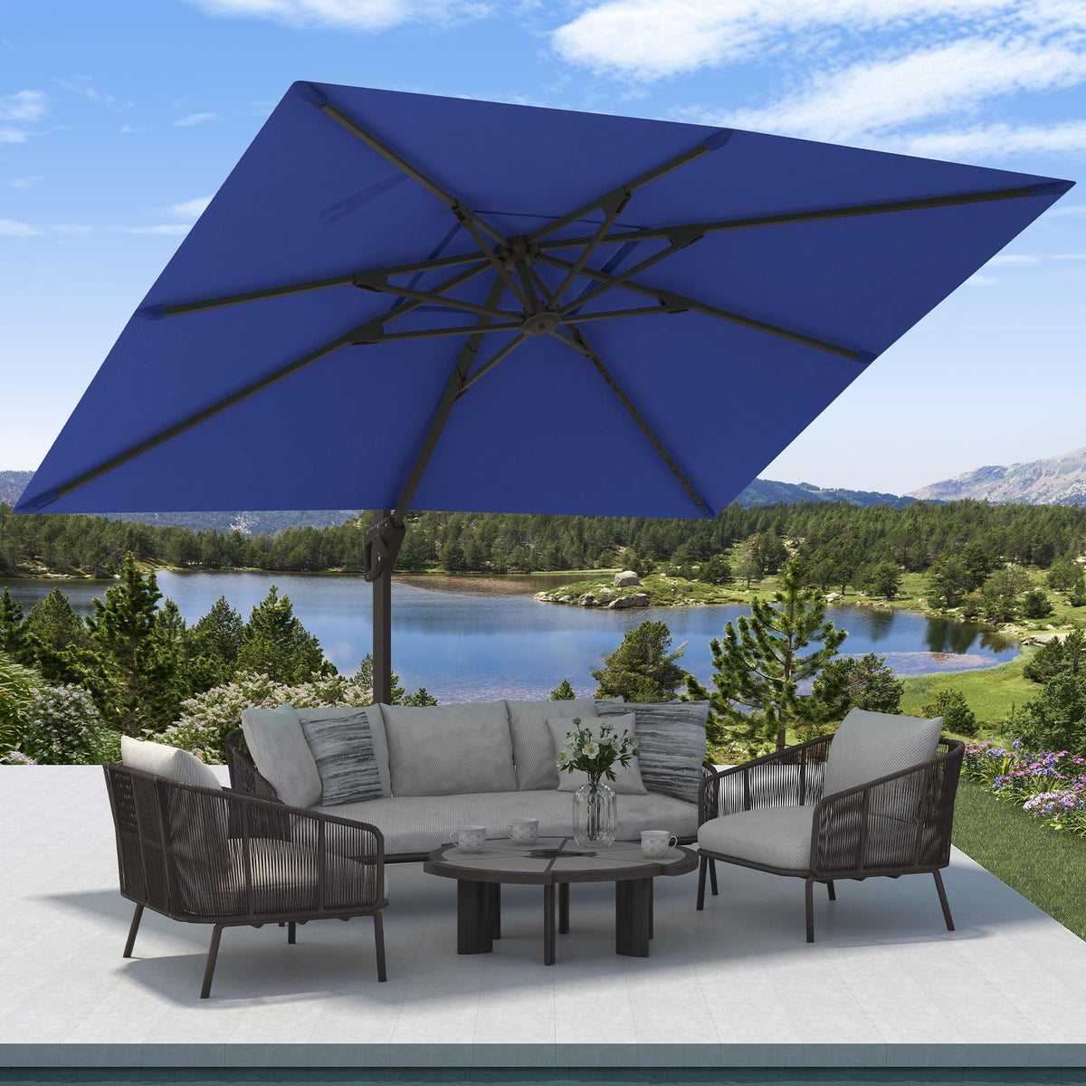 9' X 12' Rectangular Cantilever Patio Umbrella S17286
