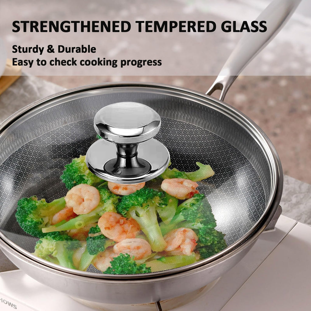 Glass Lids for Frying Pans, Pots, Cast Iron Pans B958