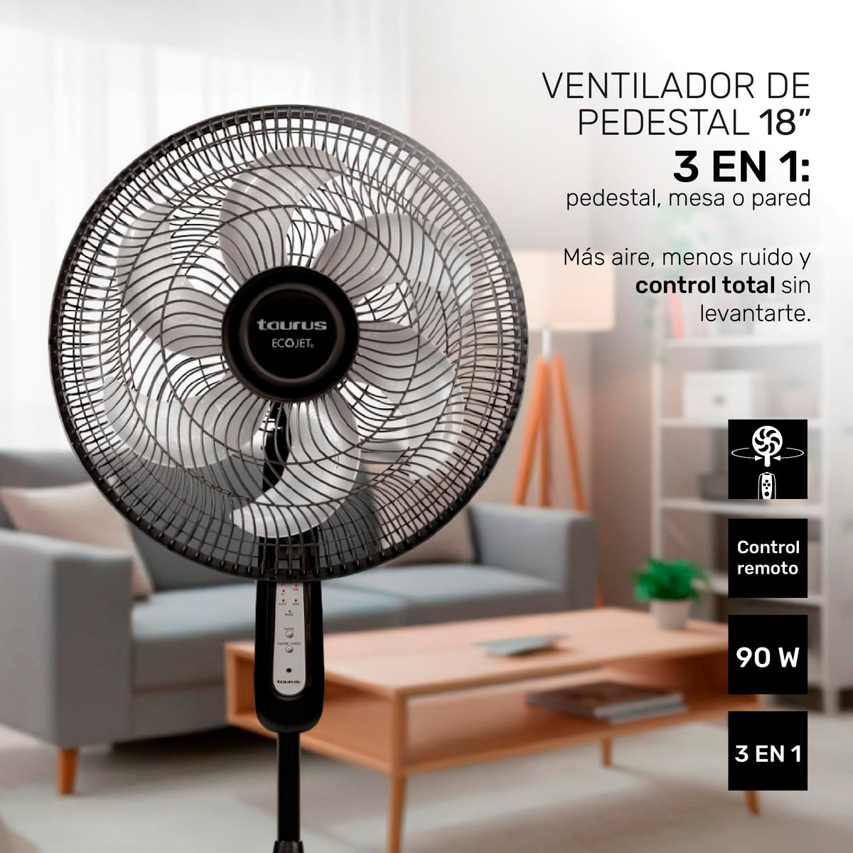 16" Oscillating Pedestal Fan with Remote L974508