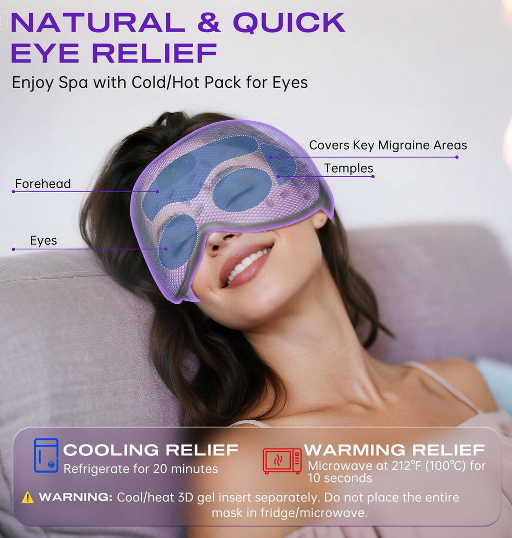 Bluetooth Sleep Mask Headphones with Hot & Cold Compress M2159