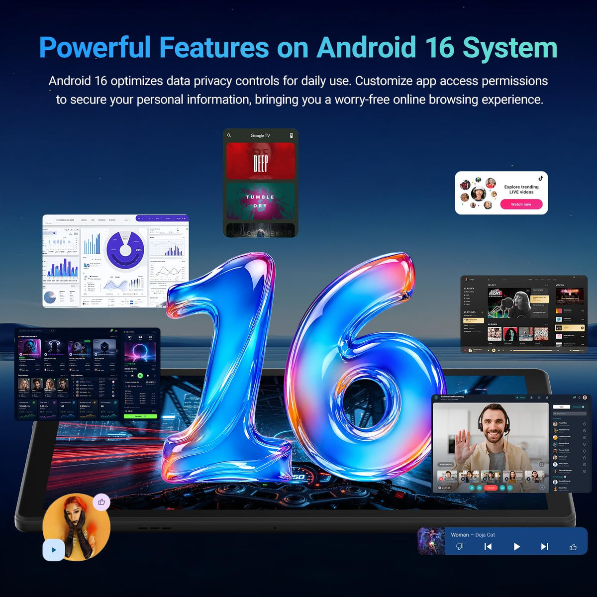 Android 16 Tablet with Keyboard F818